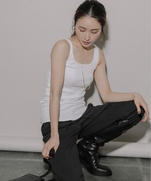 eversince | 【ペールトーン】スクエアネック・リブタンクトップ(タンクトップ)