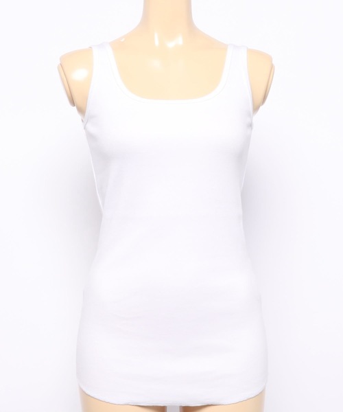 eversince（エバーシンス）の「【ペールトーン】スクエアネック・リブタンクトップ（タンクトップ・レディース・ブラック/グリーン/グレイッシュベージュ/アイボリー/オフホワイト/ピンク・M/L）」の7枚目の写真