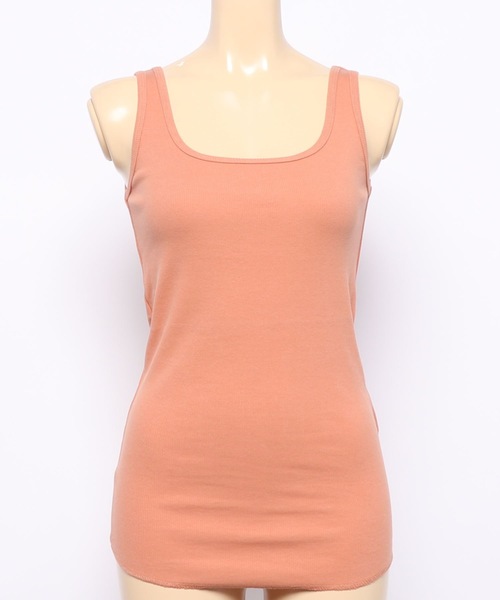 eversince（エバーシンス）の「【ペールトーン】スクエアネック・リブタンクトップ（タンクトップ・レディース・ブラック/グリーン/グレイッシュベージュ/アイボリー/オフホワイト/ピンク・M/L）」の11枚目の写真