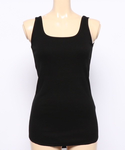 eversince（エバーシンス）の「【ペールトーン】スクエアネック・リブタンクトップ（タンクトップ・レディース・ブラック/グリーン/グレイッシュベージュ/アイボリー/オフホワイト/ピンク・M/L）」の12枚目の写真