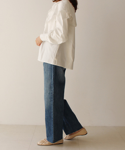 MODE ROBE（モードローブ）の「ストレートデニムパンツ（デニムパンツ・レディース・ブルー/ライトグレー/ホワイト/ライトブルー・M/S）」の11枚目の写真