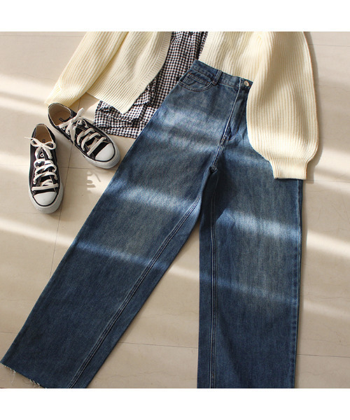 MODE ROBE（モードローブ）の「ストレートデニムパンツ（デニムパンツ・レディース・ブルー/ライトグレー/ホワイト/ライトブルー・M/S）」の8枚目の写真