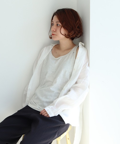 bulle de savon(ビュルデサボン)の「●"bs"ロゴ刺繍 タンクトップ(タンクトップ・レディース・キナリ/ブラック/グレー・FREE)」の4枚目の写真