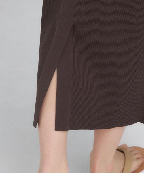 green label relaxing（グリーンレーベルリラクシング）の「[ Livelihood (ライブリフッド) ] [ 手洗い可能 ] SC リブ ニット スカート（スカート・レディース・ダークブラウン/ブラック/ベージュ・FREE）」の8枚目の写真