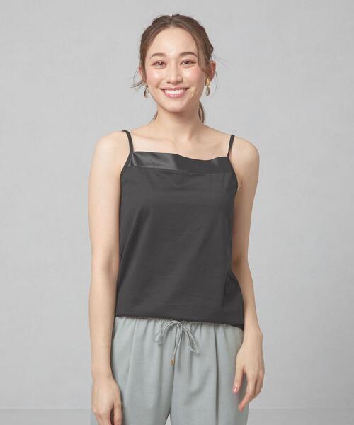 closet story（クローゼットストーリー）の「＜closet story＞ フロントサテン キャミソール（キャミソール・レディース・ホワイト/ライトグレー/ブラック・SMALL/MEDIUM）」の3枚目の写真