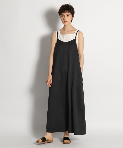 niko and...（ニコアンド）の「マットサテンすっきりキャミワンピース（ワンピース・レディース・ベージュ/チャコール/ブルー/イエロー・FREE）」の9枚目の写真