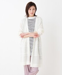 SHOO・LA・RUE | 透かし柄ニットロングカーディガン(カーディガン/ボレロ)