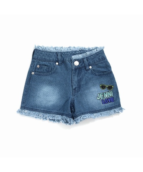 JENNI love（ジェニィラブ）の「フリンジデニムショーパン（デニムパンツ・キッズ・サックスブルー/ブルー・130cm/140cm/150cm/160cm）」の4枚目の写真