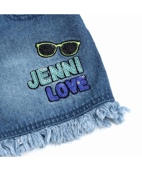 JENNI love（ジェニィラブ）の「フリンジデニムショーパン（デニムパンツ・キッズ・サックスブルー/ブルー・130cm/140cm/150cm/160cm）」の16枚目の写真