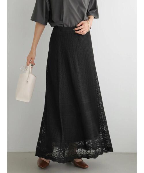 AMERICAN HOLIC（アメリカンホリック）の「透かしレース編みロングスカート（スカート・レディース・ブラック/アイボリー・M/L）」の22枚目の写真