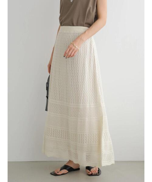 AMERICAN HOLIC（アメリカンホリック）の「透かしレース編みロングスカート（スカート・レディース・ブラック/アイボリー・M/L）」の21枚目の写真