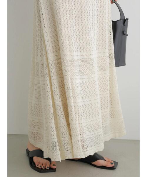 AMERICAN HOLIC（アメリカンホリック）の「透かしレース編みロングスカート（スカート・レディース・ブラック/アイボリー・M/L）」の19枚目の写真