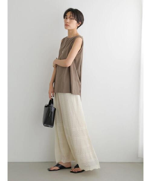 ❤︎新品❤︎MoNiLE透かしボーダー編みロングスカート スカート 透かし編みレース 透け感 透かし編みスカート ロング