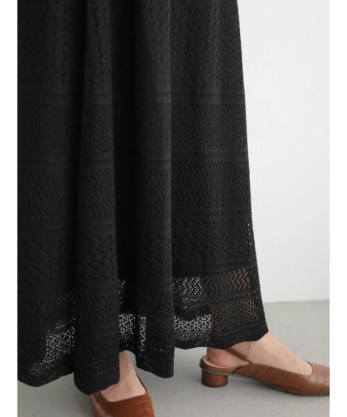 AMERICAN HOLIC（アメリカンホリック）の「透かしレース編みロングスカート（スカート・レディース・ブラック/アイボリー・M/L）」の15枚目の写真