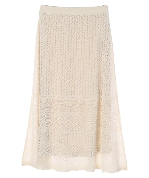 AMERICAN HOLIC（アメリカンホリック）の「透かしレース編みロングスカート（スカート・レディース・ブラック/アイボリー・M/L）」の6枚目の写真