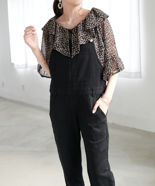 DISCOAT（ディスコート）の「小花柄2WAYオフショルブラウス（シャツ/ブラウス・レディース・ブラック/ベージュ/レッド/グリーン・FREE）」の7枚目の写真