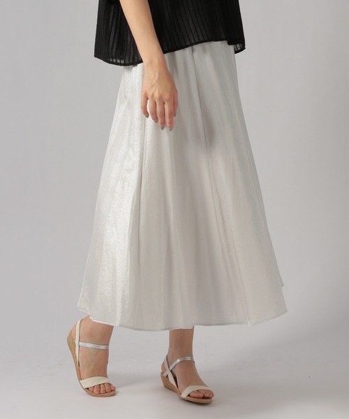 Ezick（エジック）の「グロッシーフレアスカート（スカート・レディース・ライトグレー/ブラック・SMALL/MEDIUM）」の6枚目の写真