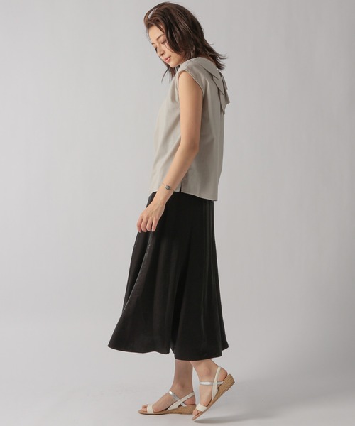 Ezick（エジック）の「グロッシーフレアスカート（スカート・レディース・ライトグレー/ブラック・SMALL/MEDIUM）」の10枚目の写真