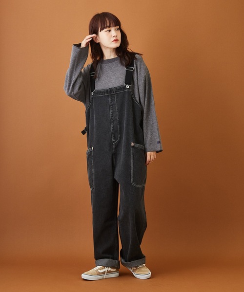 CUBE SUGAR（キューブシュガー）の「デニム サロペットパンツ（サロペット/オーバーオール・レディース・ブラック/インディゴブルー・M）」の10枚目の写真