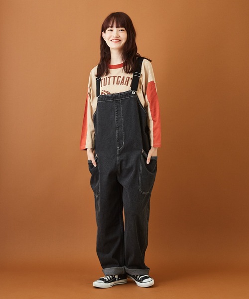 CUBE SUGAR（キューブシュガー）の「デニム サロペットパンツ（サロペット/オーバーオール・レディース・ブラック/インディゴブルー・M）」の21枚目の写真