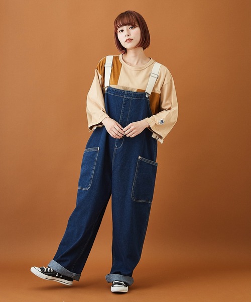 CUBE SUGAR（キューブシュガー）の「デニム サロペットパンツ（サロペット/オーバーオール・レディース・ブラック/インディゴブルー・M）」の18枚目の写真