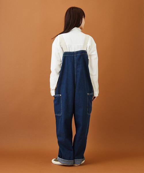 CUBE SUGAR（キューブシュガー）の「デニム サロペットパンツ（サロペット/オーバーオール・レディース・ブラック/インディゴブルー・M）」の4枚目の写真
