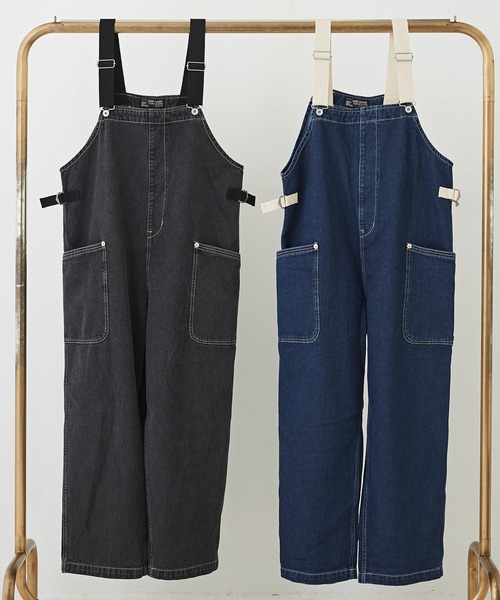 CUBE SUGAR（キューブシュガー）の「デニム サロペットパンツ（サロペット/オーバーオール・レディース・ブラック/インディゴブルー・M）」の5枚目の写真