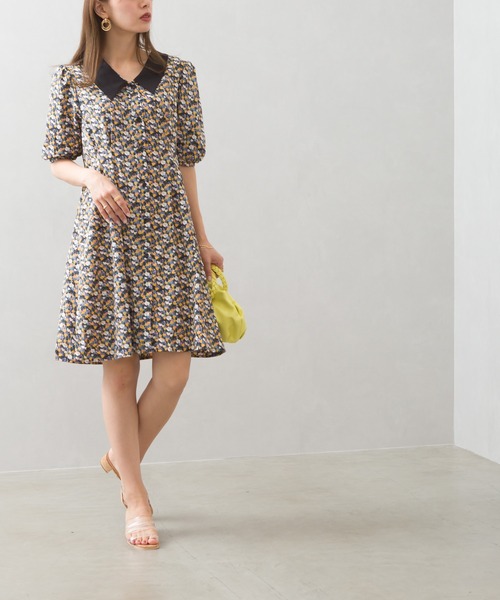 SpRay（スプレイ）の「レトロ柄クレリックワンピース（ワンピース・レディース・ブラック/マスタード/レンガ・FREE）」の12枚目の写真