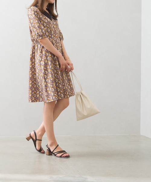 SpRay（スプレイ）の「レトロ柄クレリックワンピース（ワンピース・レディース・ブラック/マスタード/レンガ・FREE）」の6枚目の写真