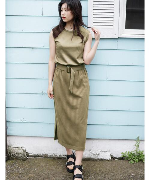 INGNI（イング）の「リブドロスト／ワンピース（ワンピース・レディース・ブラック/ブラウン/ブルー/ライトカーキ・M）」の7枚目の写真