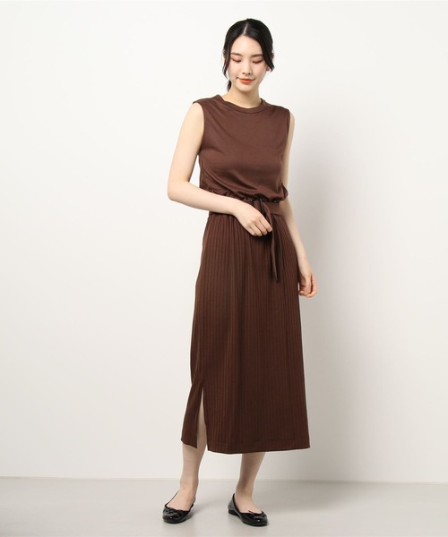 INGNI（イング）の「リブドロスト／ワンピース（ワンピース・レディース・ブラック/ブラウン/ブルー/ライトカーキ・M）」の3枚目の写真