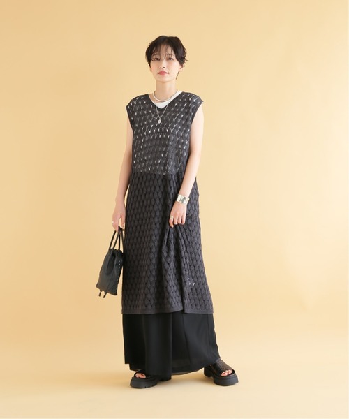 JOURNAL STANDARD（ジャーナルスタンダード）の「レースアミニットワンピース（ワンピース・レディース・ホワイト×ホワイト/ブラック系その他・FREE）」の3枚目の写真