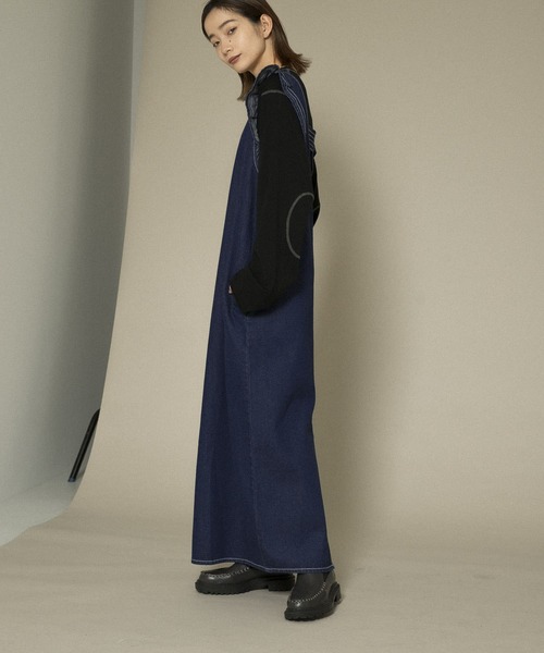 KBF（ケイビーエフ）の「フリルデニムワンピース（ワンピース・レディース・ブラック/ブルー・ONE）」の21枚目の写真