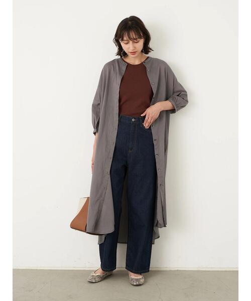 earth music&ecology（アースミュージックアンドエコロジー）の「ギャザーワンピース ＊（ワンピース・レディース・グレー/オフホワイト/オレンジ/ホワイト系その他2・FREE）」の6枚目の写真