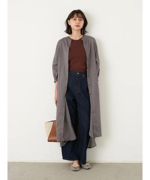 earth music&ecology（アースミュージックアンドエコロジー）の「ギャザーワンピース ＊（ワンピース・レディース・グレー/オフホワイト/オレンジ/ホワイト系その他2・FREE）」の20枚目の写真