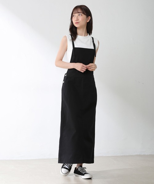 Honeys（ハニーズ）の「ロング丈ジャンスカ（ジャンパースカート