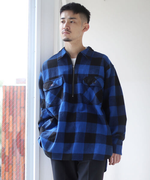 BEAMS(ビームス)の「BEAMS / ハーフジップ バッファローチェック プルオーバーシャツ(シャツ/ブラウス・メンズ・レッド/ブルー・SMALL/MEDIUM/LARGE/X-LARGE)」の21枚目の写真