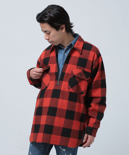 BEAMS(ビームス)の「BEAMS / ハーフジップ バッファローチェック プルオーバーシャツ(シャツ/ブラウス・メンズ・レッド/ブルー・SMALL/MEDIUM/LARGE/X-LARGE)」の19枚目の写真