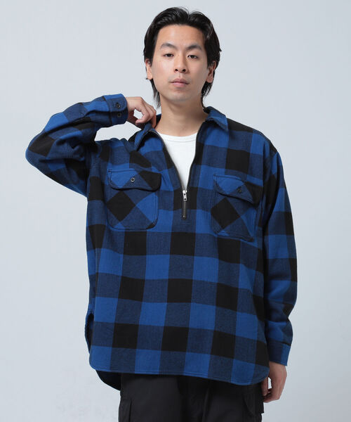 BEAMS(ビームス)の「BEAMS / ハーフジップ バッファローチェック プルオーバーシャツ(シャツ/ブラウス・メンズ・レッド/ブルー・SMALL/MEDIUM/LARGE/X-LARGE)」の17枚目の写真