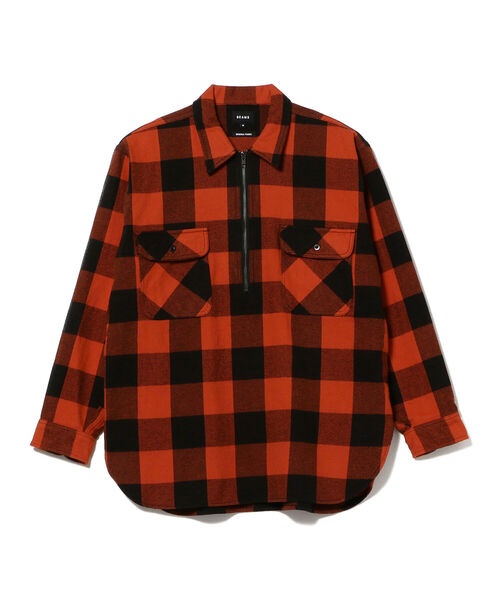 BEAMS(ビームス)の「BEAMS / ハーフジップ バッファローチェック プルオーバーシャツ(シャツ/ブラウス・メンズ・レッド/ブルー・SMALL/MEDIUM/LARGE/X-LARGE)」の10枚目の写真