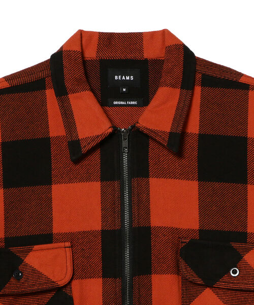 BEAMS(ビームス)の「BEAMS / ハーフジップ バッファローチェック プルオーバーシャツ(シャツ/ブラウス・メンズ・レッド/ブルー・SMALL/MEDIUM/LARGE/X-LARGE)」の9枚目の写真