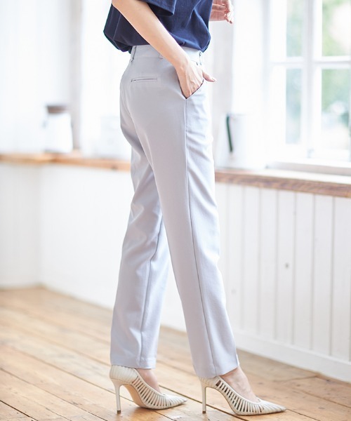 Cookie Chocolate（クッキーチョコレート）の「ベーシックストレートパンツ《bibiroom select》（スラックス・レディース・ベージュ/サックスブルー・S/M）」の7枚目の写真