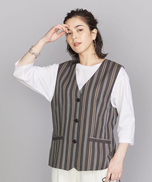 BEAUTY&YOUTH UNITED ARROWS(ビューティーアンドユースユナイテッドアローズ)の「BY ポリエステルストライプベスト(その他アウター・レディース・その他1・FREE)」の6枚目の写真
