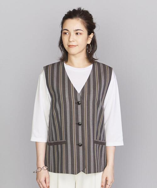 BEAUTY&YOUTH UNITED ARROWS(ビューティーアンドユースユナイテッドアローズ)の「BY ポリエステルストライプベスト(その他アウター・レディース・その他1・FREE)」の3枚目の写真