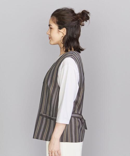BEAUTY&YOUTH UNITED ARROWS(ビューティーアンドユースユナイテッドアローズ)の「BY ポリエステルストライプベスト(その他アウター・レディース・その他1・FREE)」の4枚目の写真