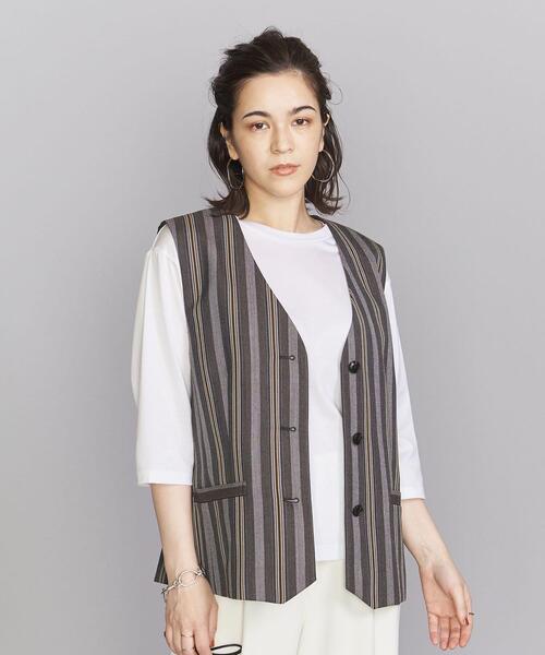 BEAUTY&YOUTH UNITED ARROWS(ビューティーアンドユースユナイテッドアローズ)の「BY ポリエステルストライプベスト(その他アウター・レディース・その他1・FREE)」の9枚目の写真