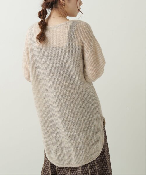 RAY CASSIN（レイカズン）の「メランジ畦ラウンドヘムチュニック（ニット/セーター・レディース・オレンジ/ライトカーキ/ベージュ・FREE）」の5枚目の写真