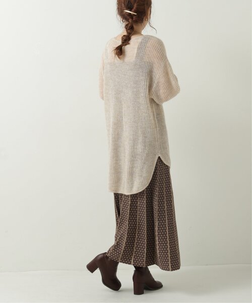 RAY CASSIN（レイカズン）の「メランジ畦ラウンドヘムチュニック（ニット/セーター・レディース・オレンジ/ライトカーキ/ベージュ・FREE）」の7枚目の写真