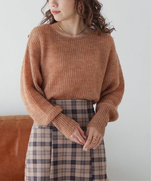 RAY CASSIN（レイカズン）の「メランジ畦ラウンドヘムチュニック（ニット/セーター・レディース・オレンジ/ライトカーキ/ベージュ・FREE）」の9枚目の写真