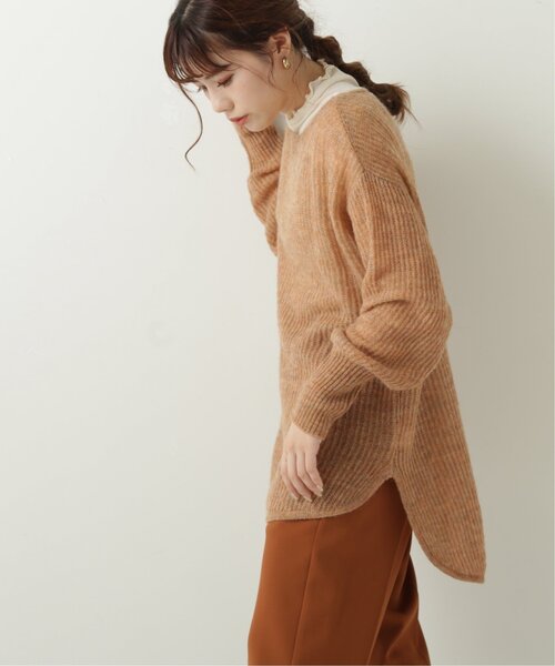 RAY CASSIN（レイカズン）の「メランジ畦ラウンドヘムチュニック（ニット/セーター・レディース・オレンジ/ライトカーキ/ベージュ・FREE）」の12枚目の写真